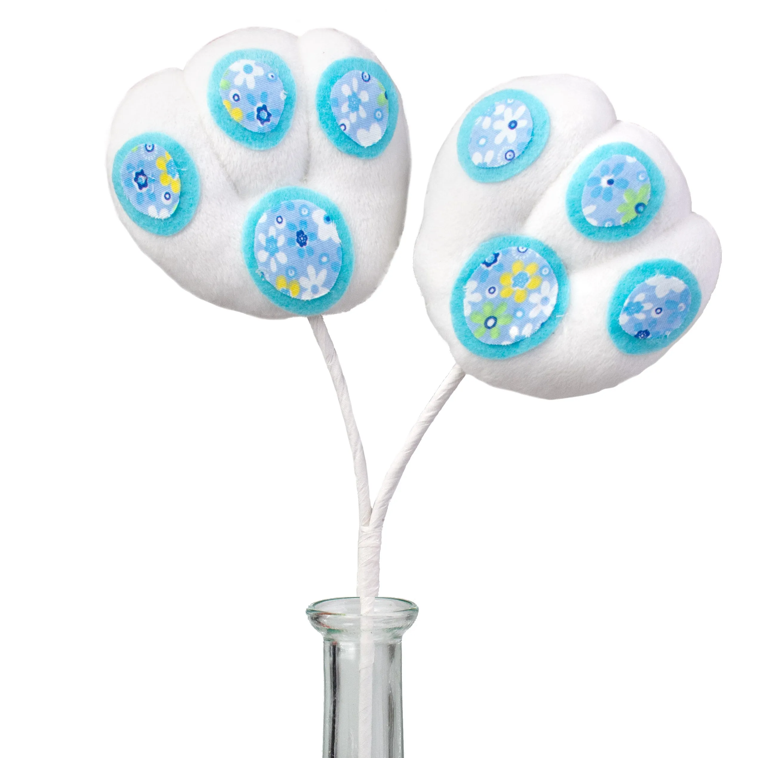 16" Plush Rabbit Paw Spray: Blue