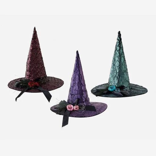 180 Degrees Witch Hat with Rose Hat Band