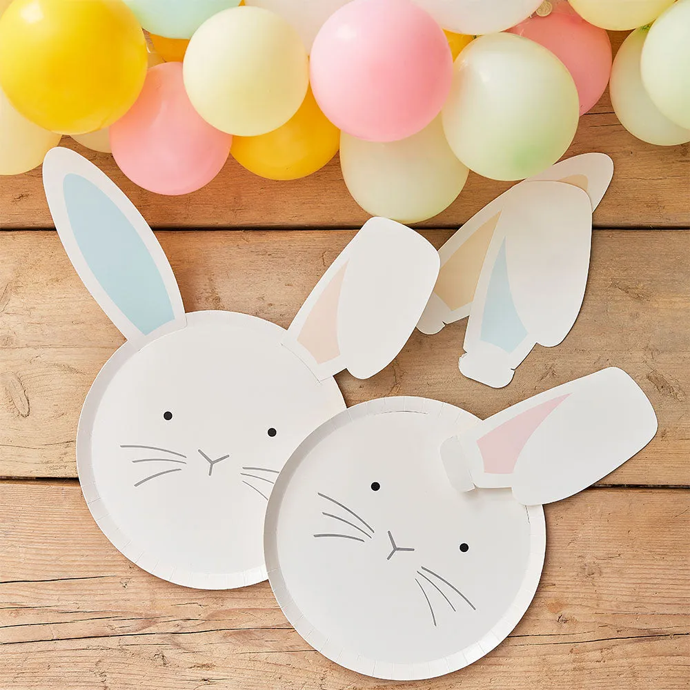 Bunny Face Eco Paper Plates with Interchangeable Ears (x8)