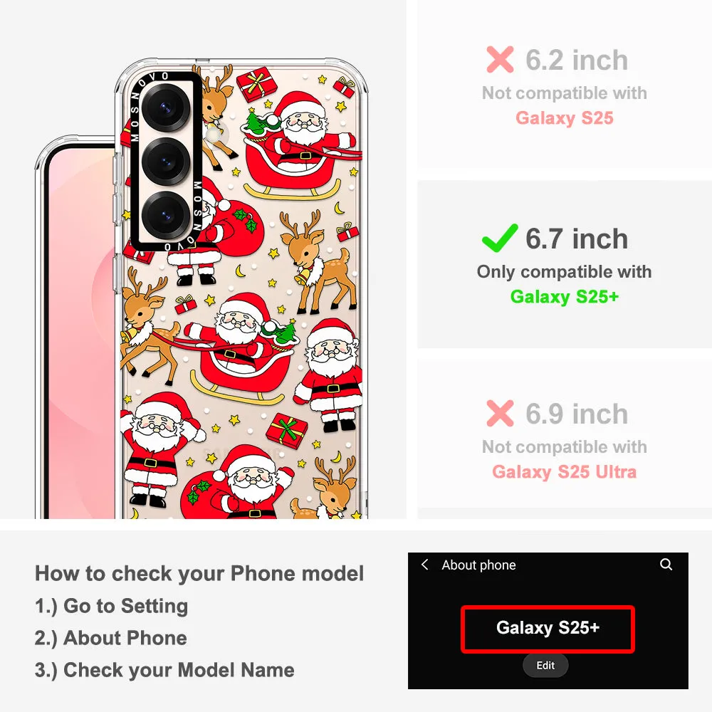 Cute Santa Claus Deer Phone Case - Samsung Galaxy S25 Plus Case