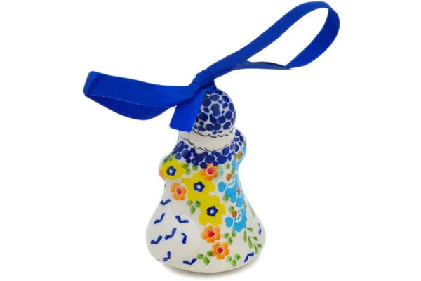 Polish Pottery 4" Santa Claus Ornament Vibrant Hanging Garden UNIKAT